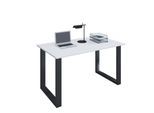 VCM Schreibtisch, 160 x 80 cm, Computertisch mit Metallgestell, Bürotisch für Homeoffice und Arbeitszimmer - Lona U