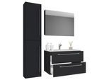 Badezimmer Badinos Schwarz 4-tlg