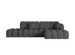 ECKSOFA mit Schlaffunktion Ottomane RECHTS OLEA-L2 321x164x75 Dunkelgrau Velours