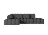 ECKSOFA mit Schlaffunktion Ottomane Links OLEA-L2 321x164x75 Dunkelgrau Velours