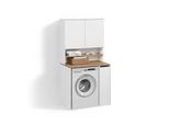 WASCHMASCHINENSCHRANK Paolina Weiß/Artisan 93.6 x 88.2 cm 2 Teile mit Regal