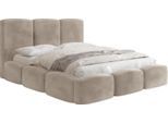 POLSTERBETT Harmony mit Bettkasten, Beige Samt Velours 120x200 cm