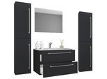Badezimmer Badinos Schwarz 5-tlg