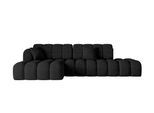 ECKSOFA mit Schlaffunktion Ottomane Links OLEA-L2 321x164x75 Schwarz Velours
