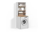 WASCHMASCHINENSCHRANK Paolina Weiß/Artisan 66 x 88.2 cm 2 Teile mit Regal
