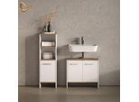BADEZIMMERMÖBEL-SET Amalfi Weiß/Goldkraft Eiche 2 Teile