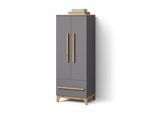 KINDERKLEIDERSCHRANK Mailo Grau/Artisan 70 x 186.8 cm mit 4 Schubladen