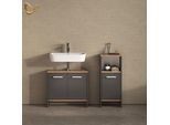 BADEZIMMERMÖBEL-SET Amalfi Anthrazit/Goldkraft Eiche 2 Teile