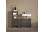 BADEZIMMERMÖBEL-SET Amalfi Anthrazit/Goldkraft Eiche 2 Teile