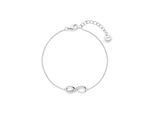 Armband S.OLIVER "Infinity, Unendlichkeitsschleife", edelstahlfarben, kristallweiß, kristallweiß, Armbänder, Damen, 20cm, Silber 925 (Sterlingsilber), Armband, mit Zirkonia (synth.)