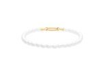 Armband TAMARIS "Pearl Charms", gelbgoldfarben, weiß, Armbänder, Damen, 18cm, Edelstahl Perlen, Edelstahl, Perlen, Armband, mit Glasperle