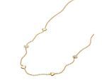 Kette mit Anhänger FOSSIL "Schmuck Geschenk Metall SUTTON Herzen", gold (gelbgoldfarben, kristallweiß), Halsketten, Damen, Metall, L: 45,5 B: 1mm, mit Glasstein, B:1mm