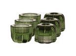 Kerzenhalter VILLEROY & BOCH "2in1-Kerzenständer Fleur ø 6,3 cm 6er Set grün", grün, Kerzenhalter, Kerzenhalter