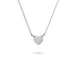 Kette mit Anhänger S.OLIVER "Heart, Herz", silberfarben, kristallweiß, Halsketten, Mädchen, Silber 925 (Sterlingsilber), L: 36 B: 1mm, mit Zirkonia (synth.), B:1mm