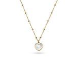 Kette mit Anhänger S.OLIVER "Pearl Heart, Herz", gelbgoldfarben, perlmuttfarben, Halsketten, Damen, Edelstahl, L: 50 B: 3mm, mit Perlmutt, B:3mm