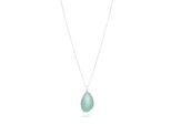 Lange Kette S.OLIVER "Stone", grün (edelstahlfarben, blau), Halsketten, Damen, Edelstahl, L: 80 B: 2mm, mit Amazonit, Moosachat oder Rosenquarz, B:2mm