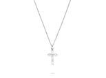 Kette mit Anhänger TAMARIS "Cross, Kreuz", edelstahlfarben, Halsketten, Damen, Edelstahl, L: 47 B: 0,4mm, B:0,4mm
