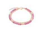 Armband S.OLIVER "Colorful Beads", roségoldfarben, rosé, Armbänder, Damen, 20cm, Edelstahl Perlen, Edelstahl, Perlen, Armband, mit Glasperle