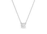 Kette mit Anhänger SWAROVSKI "Stilla Round", weiß (metallfarben, kristallweiß), Halsketten, Damen, Metall, L: 43 B: 1,4mm, mit Swarovski Kristall, B:1,4mm