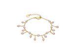 Luxenter Armband aus weißem Kristall mit 18 Karat Gelbgold-Finish – Fyre