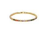 Luxenter-Armband aus Metalllegierung und mehrfarbigem Zirkonia, gefertigt in 18-karat-Gelbgold – Jyamia