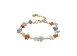 Luxenter-Armband aus 18-karat-Gelbgold und mehrfarbigem Naturstein – Wenfa