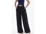 Hochtaillierte Palazzo-Hose mit Gürtel