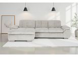 Ecksofa DIE PLANBAR "MP-IN16037 L-Form, Breite 289 cm, mit Kaltschaum-Polsterung", cord ecru, B:289cm H:85cm T:195cm, 88% Polyester, 12% Polyamid, Sofas, Ecksofa, mit Sitztiefenverstellung & Zierkissen