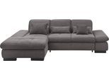 Ecksofa "SO4100 V", grau, B:284cm H:80cm T:190cm, 100% Polyester, SET ONE BY MUSTERRING, Sofas, Ecksofa, mit verstellbaren Kopfteilen, wahlweise mit Funktionen, Cord-Bezug