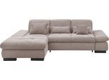 Ecksofa "SO4100 V", grau (taupe), B:284cm H:80cm T:190cm, 100% Polyester, SET ONE BY MUSTERRING, Sofas, Ecksofa, mit verstellbaren Kopfteilen, wahlweise mit Funktionen, Cord-Bezug