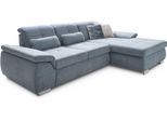 Ecksofa DIE PLANBAR "MP-IN16037 L-Form, Breite 289 cm, mit Kaltschaum-Polsterung", blau (ice), B:289cm H:85cm T:195cm, 100% Polyester, Sofas, Ecksofa, mit Sitztiefenverstellung & Zierkissen