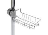 Duschablage WENKO "Duschablage Edelstahl", silber (korb: silber glänzend, halter: grau, grau), B:23cm H:7cm T:10,5cm, Edelstahl, Polypropylen, Regale, Duschablage, 1 Ablage