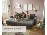 Big-Sofa ED EXCITING DESIGN "Loveseat, 2-Sitzer, Barura, Breite 292", grau (dunkelgrau), B:292cm H:90cm T:194cm, 92% Polyester, 8% Nylon, Sofas, Big-Sofa, Big-Sofa mit 2 Nierenkissen
