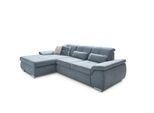 Ecksofa DIE PLANBAR "MP-IN16037 L-Form, Breite 289 cm, mit Kaltschaum-Polsterung", blau (ice), B:289cm H:85cm T:195cm, 100% Polyester, Sofas, Ecksofa, mit Sitztiefenverstellung & Zierkissen