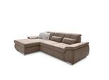 Ecksofa DIE PLANBAR "MP-IN16037 L-Form, Breite 289 cm, mit Kaltschaum-Polsterung", braun (mandel), B:289cm H:85cm T:195cm, 100% Polyester, Sofas, Ecksofa, mit Sitztiefenverstellung & Zierkissen