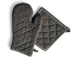 Topfhandschuhe HOME AFFAIRE "Handschuh & Topflappen Set grautöne", grau, B:20cm L:20cm, Baumwolle, Topflappen, Topfhandschuhe