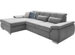Ecksofa DIE PLANBAR "MP-IN16037 L-Form, Breite 289 cm, mit Kaltschaum-Polsterung", grau (silber), B:289cm H:85cm T:195cm, 100% Polyester, Sofas, Ecksofa, mit Sitztiefenverstellung & Zierkissen
