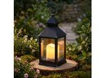 LED Außen-Tischleuchte AMBIENTE HAUS "Laterne antikschwarz 24cm inkl LED", schwarz, B:11cm H:24cm L:11cm, Leuchten, LED Außen-Tischleuchte