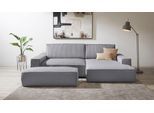 Polsterecke OTTO HOME "SHERWOOD XXL tief, L-Form, Schlaffunktion, Bigsofa, Cord, Leinenoptik", grau (dunkelgrau), B:284cm H:90cm T:135cm, 100% Polyester, Sofas, Polsterecke, stellbar zum Schlafsofa (Krokodilverbinder), Cord, Leinenoptik