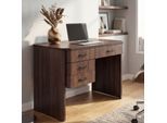 Schreibtisch MCW-P42, Bürotisch Computertisch, 4 Schubladen MDF 78x110x60cm ~ Walnuss-Optik