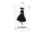 Metallbild AMBIENTE HAUS "Ladies 28x14cm", schwarz-weiß (farbe bild(er): schwarz und weiß), B:14cm H:28cm T:1cm, Metall, Bilder, für WC-Tür