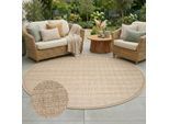 Outdoorteppich CARPET CITY "Outdoor 791, auch in rund", braun, B:160cm H:5mm L:160cm Ø:160cm, Polypropylen, Teppiche, Outdoorteppich, Witterungsbeständig für Balkon, Terrasse, In und Outdoor, Sisal Optik