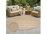 Outdoorteppich CARPET CITY "Outdoor 789, auch in rund", braun, B:160cm H:5mm L:160cm Ø:160cm, Polypropylen, Teppiche, Outdoorteppich, Witterungsbeständig für Balkon, Terrasse, In und Outdoor, Sisal Optik