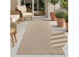 Outdoorteppich CARPET CITY "Outdoor 102, auch in rund", beige (braun), B:80cm H:5mm L:250cm, Polypropylen, Teppiche, Outdoorteppich, Witterungsbeständig für Balkon, Terrasse, In und Outdoor, Sisal Optik