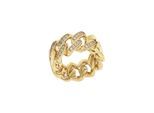 Fingerring JOOP "Schmuck, Geschenk" Gr. 60, gelbgoldfarben, kristallweiß, Fingerringe, Damen, 60, Edelstahl, 11mm, Fingerring, mit Zirkonia (synth.)