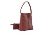 Shopper VIVANCE "Schultertasche, Handtasche, Einkaufstasche, Damentasche", Damen, Gr. B/H/T: 30cm x 35cm x 14cm, bordeaux, Lederimitat, geprägtes Muster, unifarben, Taschen Shopper, mit kleiner herausnehmbarer Innentasche VEGAN