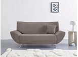 2-Sitzer HOME AFFAIRE "Saltare, elegant & komfortabel, toller Designfuß, Breite 174cm, bequem", braun (dunkelbraun), B:174cm H:78cm T:82cm, Kunstleder SOFTLUX;Luxus-Microfaser ALCAZAR (100% Polyester);Feinstruktur (100% Polyester), Sofas, bequeme Armlehnen