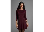 Jerseykleid LAURA SCOTT, Damen, Gr. 34, N-Gr, bordeaux, Milano Rib, Obermaterial: 76% Polyester, 20% Viskose, 4% Elasthan, unifarben, A-Linie extrakurz, Rundhals, Kleider Jerseykleid, in extrakurzer A-Linie, mit 3/4-Ärmeln