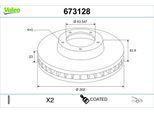 VALEO Bremsscheibe 673128 Vorderachse belüftet 262mm 23mm für Ford