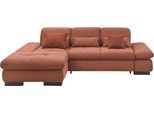 Ecksofa "SO4100 V", rosa (kupfer), B:284cm H:80cm T:190cm, 100% Polyester, SET ONE BY MUSTERRING, Sofas, Ecksofa, mit verstellbaren Kopfteilen, wahlweise mit Funktionen, Cord-Bezug